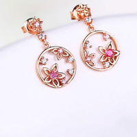 Butterfly colored gold earrings jewelry