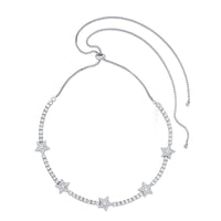 3mm Pentagram Necklace Tennis Chain Adjustable Zircon Hip Hop Necklace