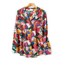 Simple Floral Silk Print Shirt