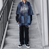 Blue Lightning Graffiti Letter Jacket