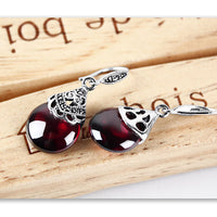 Vintage Round Garnet Earrings