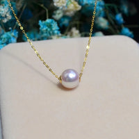 18K gold chain pearl pendant necklace