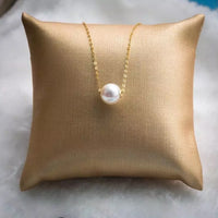18K gold chain pearl pendant necklace