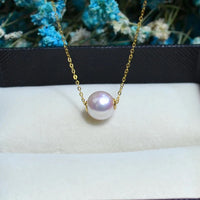 18K gold chain pearl pendant necklace
