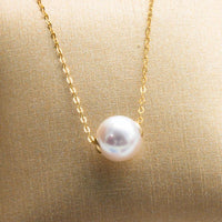 18K gold chain pearl pendant necklace