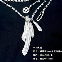 S925 Korean Unisex sterling silver pendant necklace