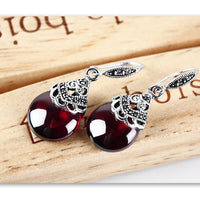 Vintage Round Garnet Earrings