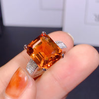 Large Grain Natural Citrine Ring