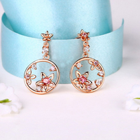 Butterfly colored gold earrings jewelry