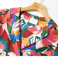 Simple Floral Silk Print Shirt