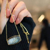 S925 Silver Tural Deep Sea Black shell Women's Pendant