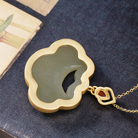 S925 Sterling Silver Ancient Gold-plated Long Life Lady Pendant