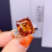 Large Grain Natural Citrine Ring