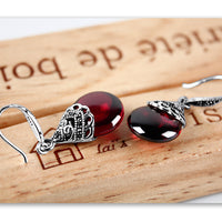 Vintage Round Garnet Earrings