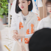 Simple Printed Shirts Lapel Single-breasted Men And Women