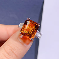 Large Grain Natural Citrine Ring