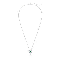 Luxury Cultivated Emerald Sterling Silver Female Pendant