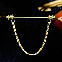 Men's Shirt Metal Chain Tassel Pin