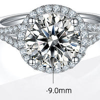 Silver Ring Group Inlaid Wedding Ring Luxury Round