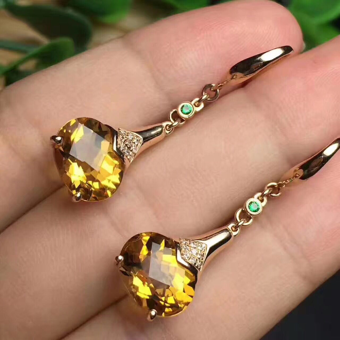 Natural Brazilian Citrine Earrings Lemon Yellow