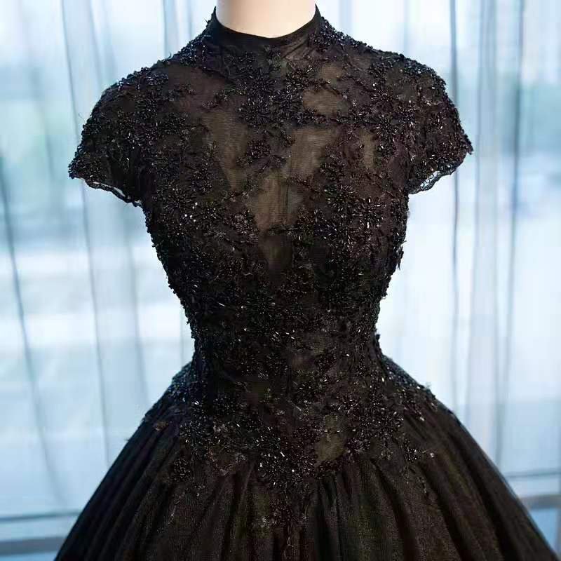 Black Lace High Neck Tutu Skirt Costume