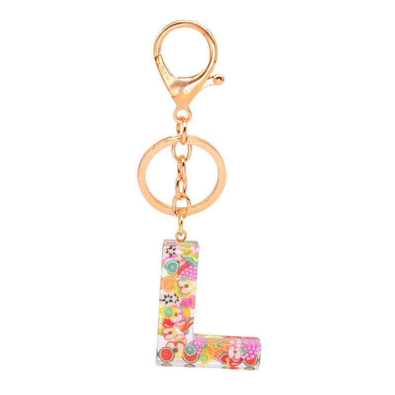 Resin 26 English letters keychain