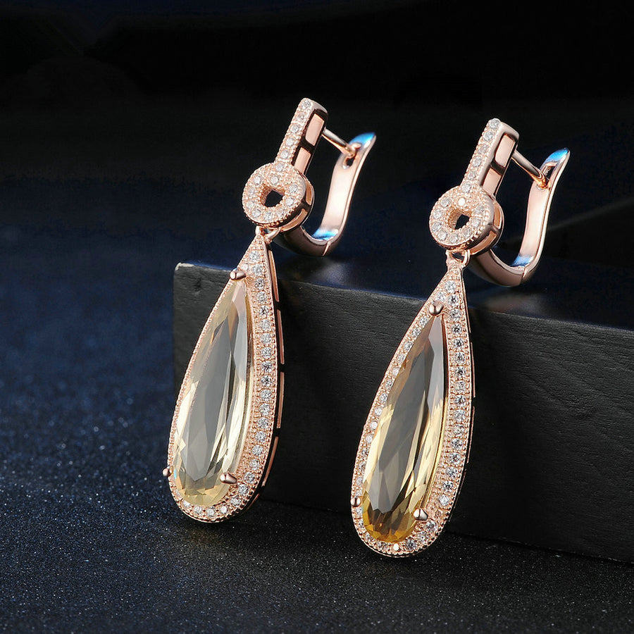 Natural water drop Crystal Earrings