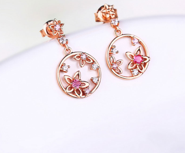 Butterfly colored gold earrings jewelry