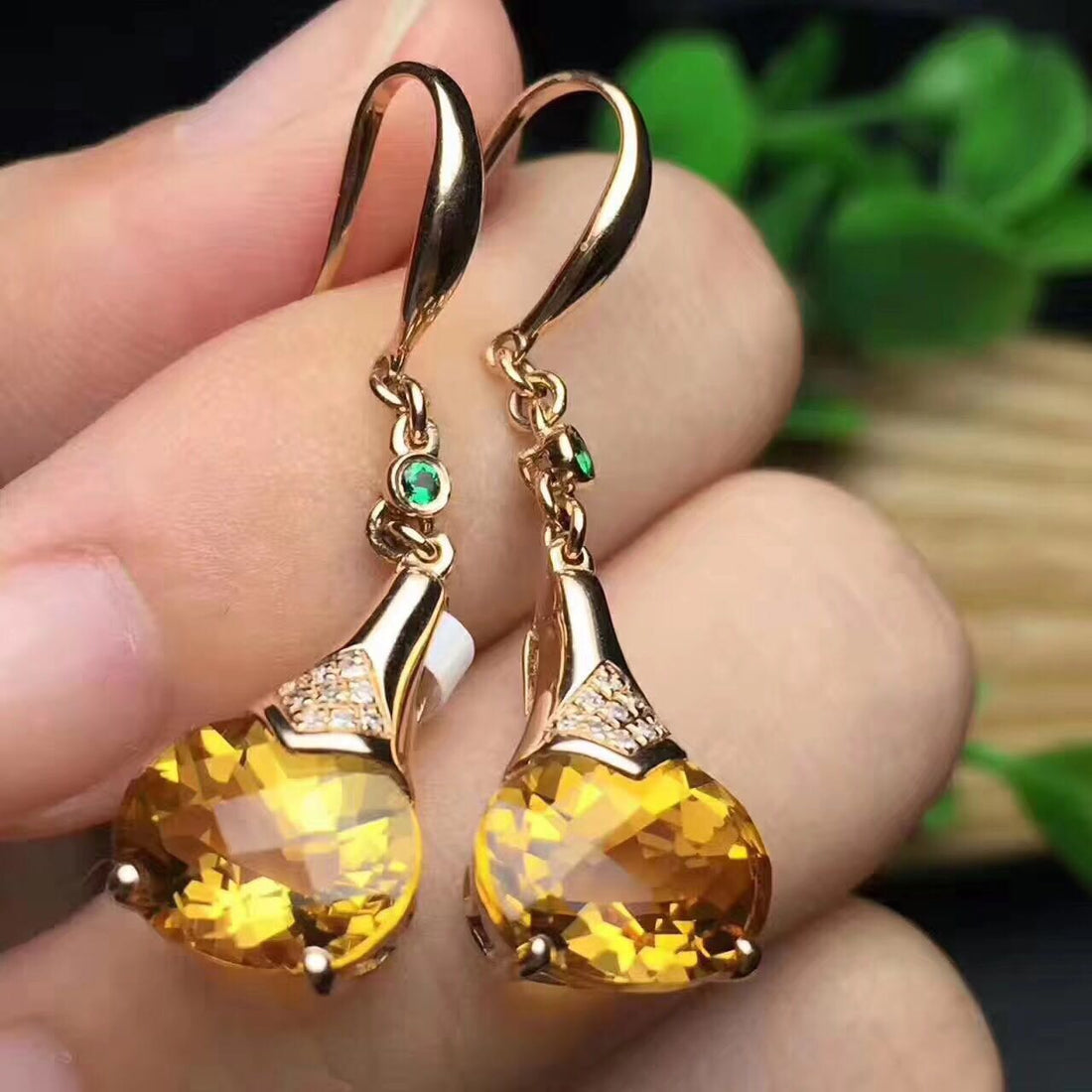 Natural Brazilian Citrine Earrings Lemon Yellow