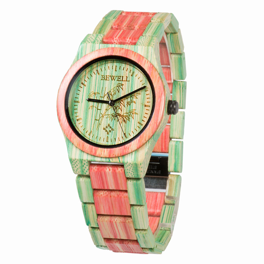 Bamboo wood color dynamic wooden watch