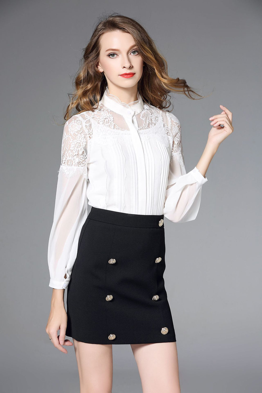 European And American Temperament Palace Style Shirt