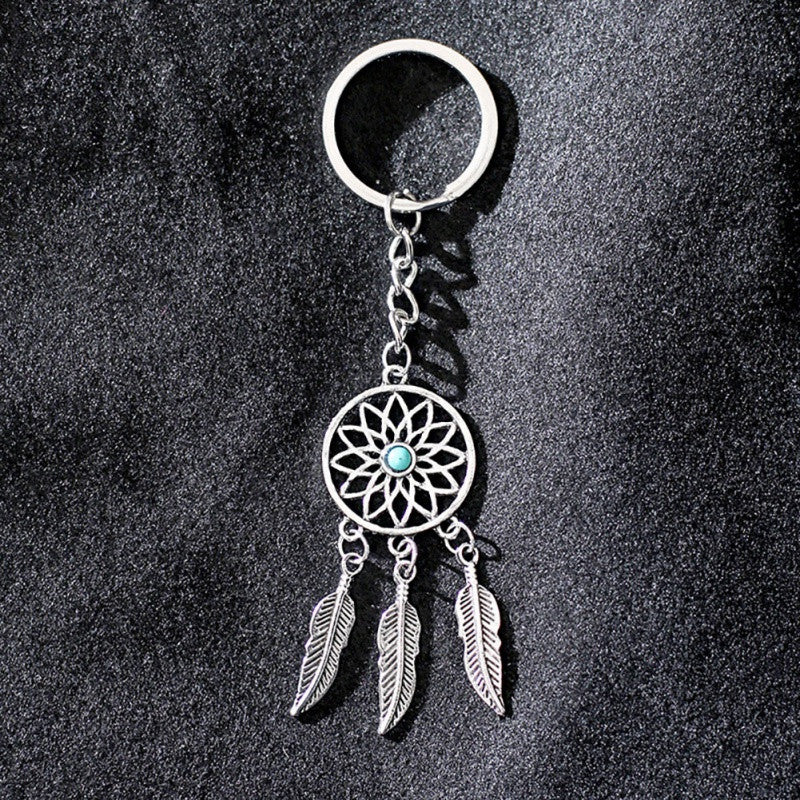 Bohemian Alloy Dream Catcher Tassel Pendant Keychain