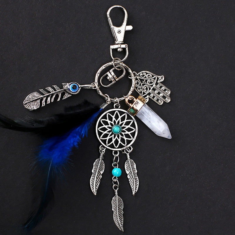 Bohemian Alloy Dream Catcher Tassel Pendant Keychain