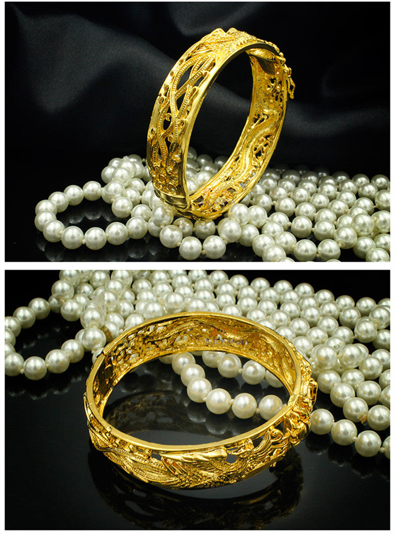 Gold-Plated Bridal Wedding Bracelets Jewelry