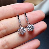 One Carat Moissanite Diamond Earrings