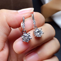 One Carat Moissanite Diamond Earrings