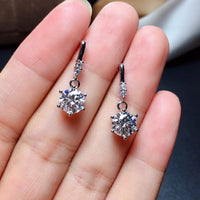 One Carat Moissanite Diamond Earrings