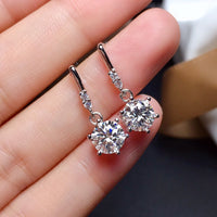 One Carat Moissanite Diamond Earrings