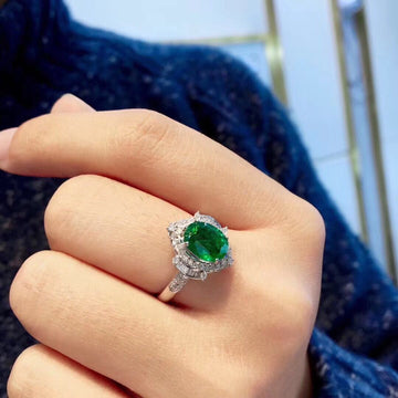 New Natural Colombian Emerald Ring