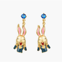 Famous Painting Cover Face Screaming Rabbit Earrings