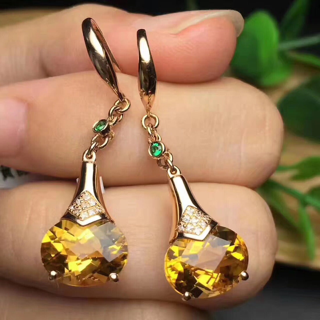 Natural Brazilian Citrine Earrings Lemon Yellow