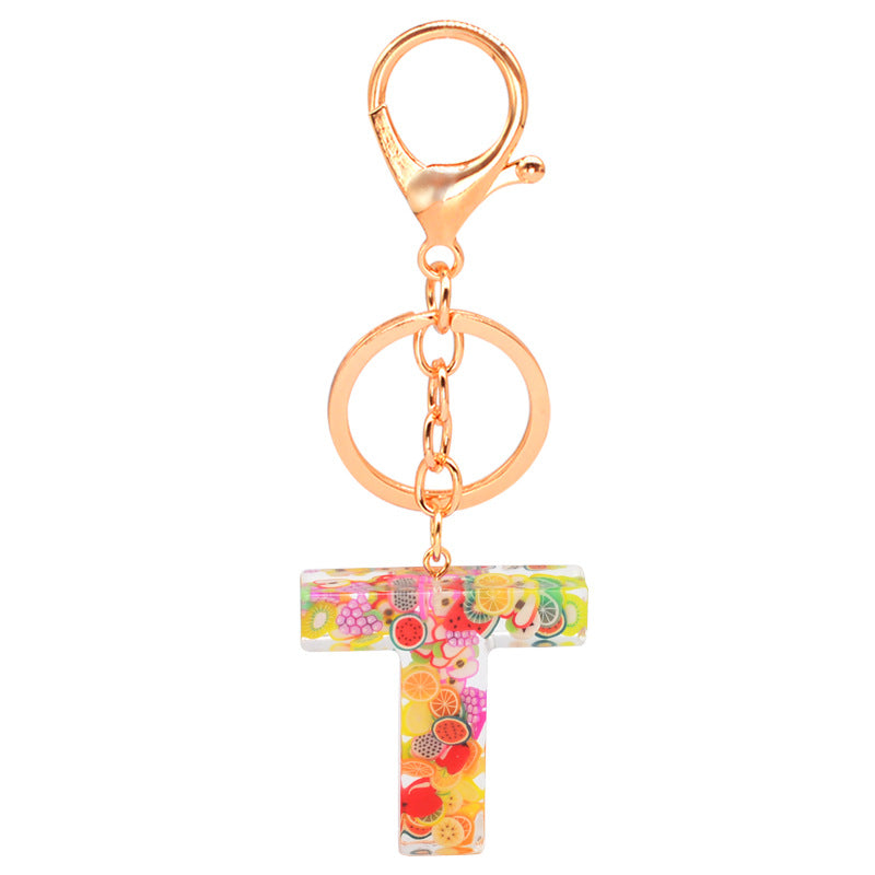 Resin 26 English letters keychain