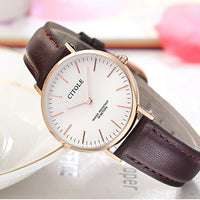 Large Dial Leather Couple Watch