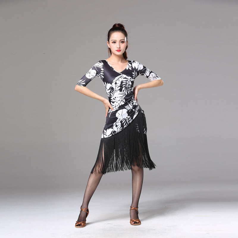 Ice Silk Fringed Dance Training Dance Performance Costume