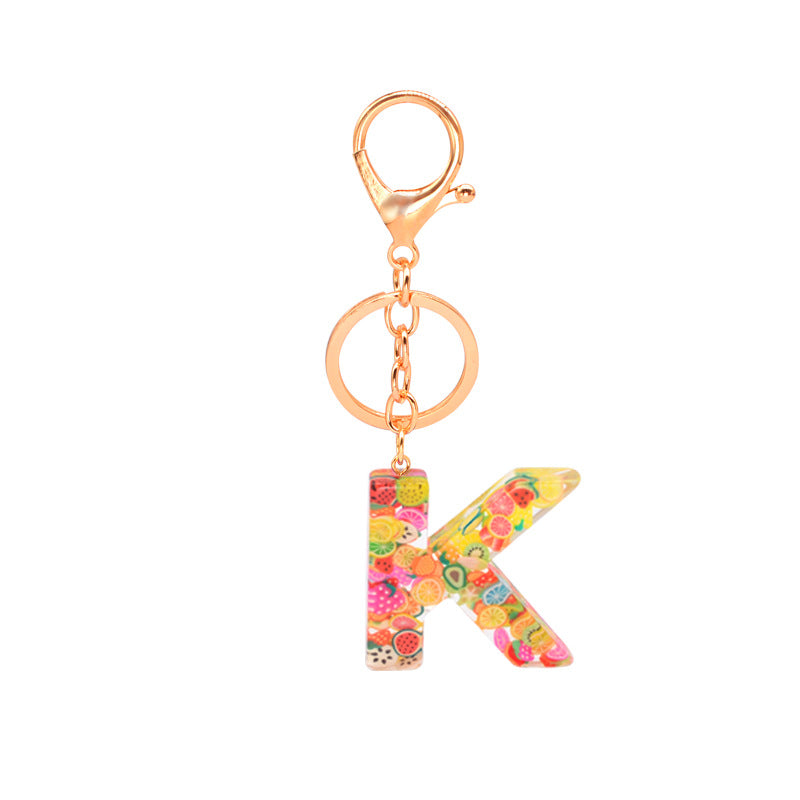 Resin 26 English letters keychain