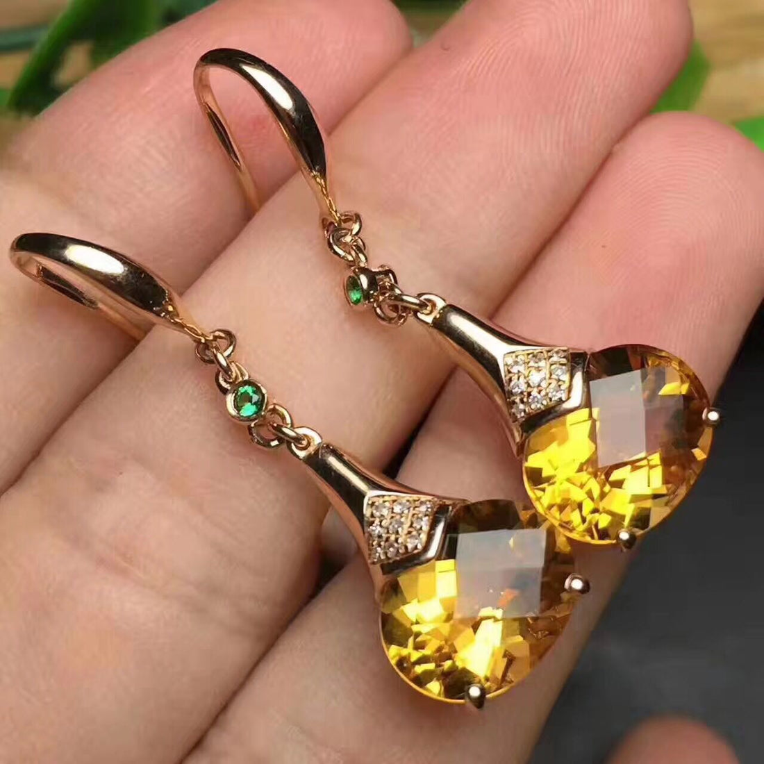 Natural Brazilian Citrine Earrings Lemon Yellow