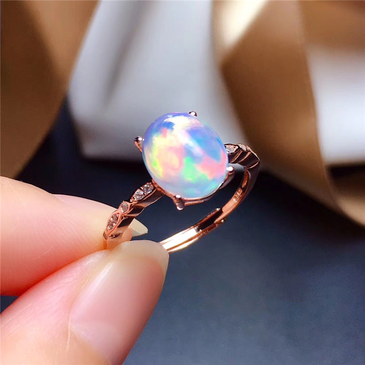 Natural Colorful Opal Ring