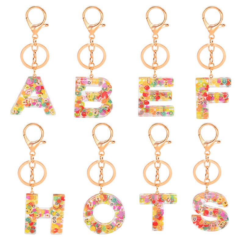 Resin 26 English letters keychain