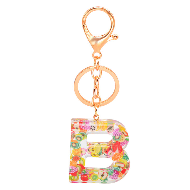 Resin 26 English letters keychain