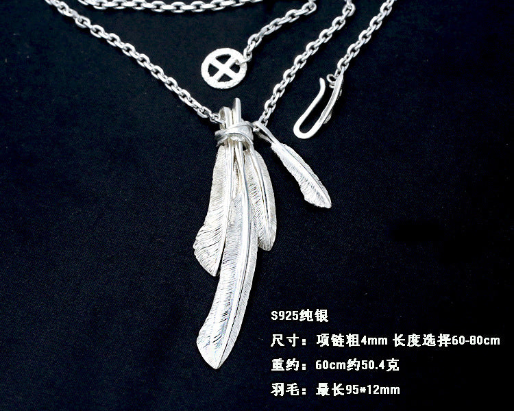 S925 Korean Unisex sterling silver pendant necklace